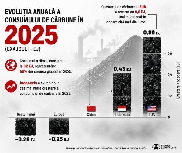 SUA - motorul creşterii consumului global de cărbune